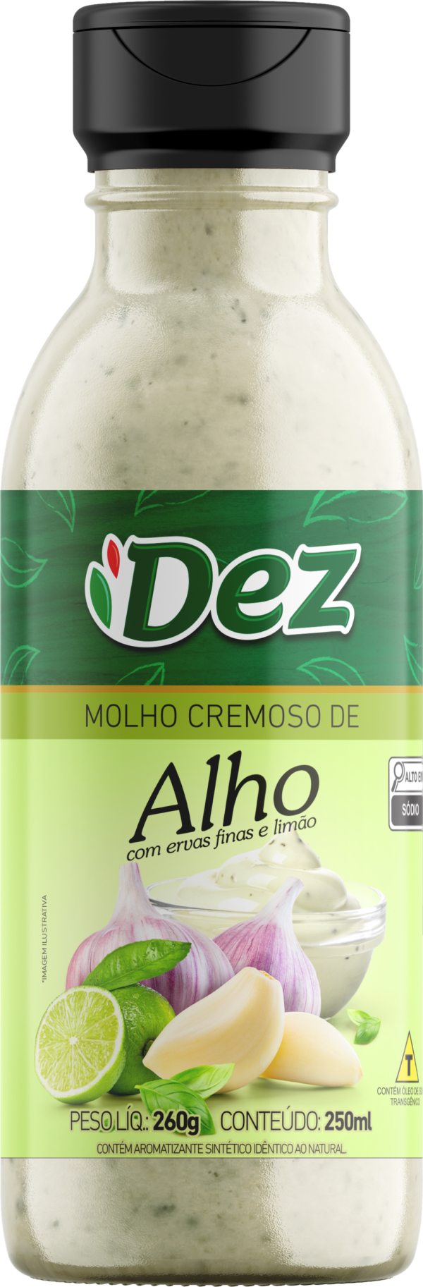 Molho Cremoso Alho C/ Ervas e Limão 260g